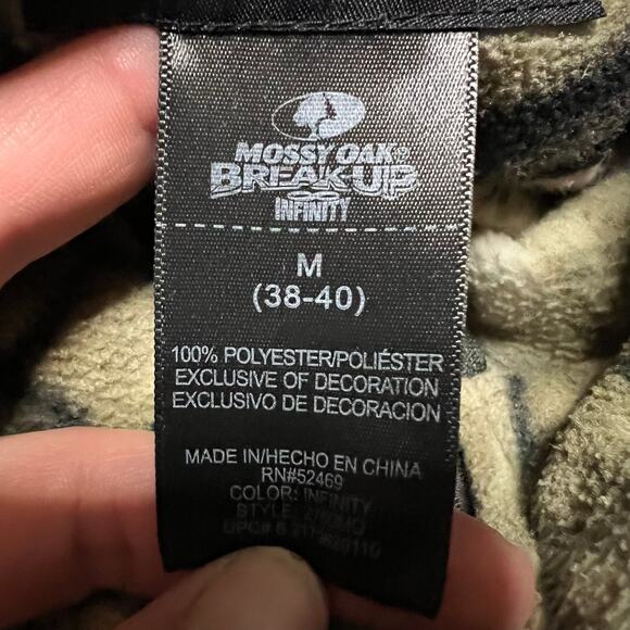 Mossy Oak Break-Up Infinity Jacket Mens Medium Camo Fleece Full Zip Long Sleeve - Picture 7 of 7